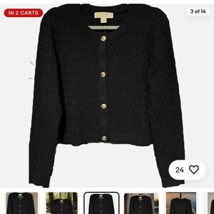 NWT Michael Kors Women Long Sleeves Logo Knitted Sweater